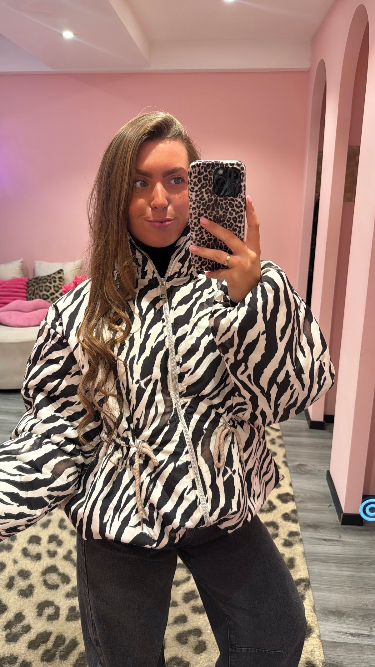 Bowie Puffer Printed Zebra
