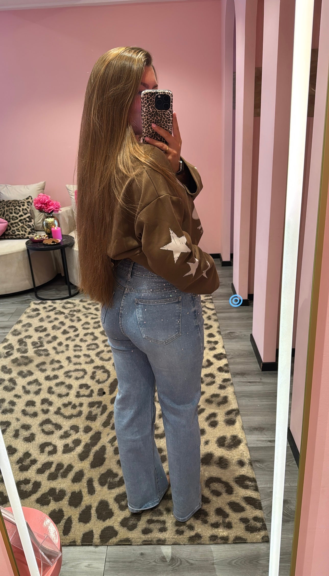 Wide Leg Strass Jeans Super Stretch 880-1