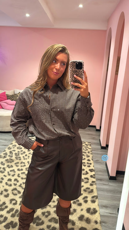 Lola Leatherlook Jort Bruin