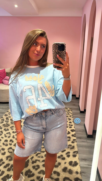 Baseball T-Shirt Saint Tropez Licht Blauw