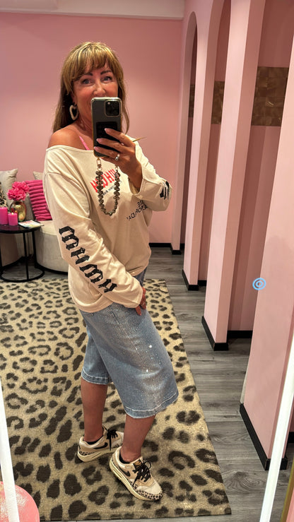 Off Shoulder Longsleeve Beige