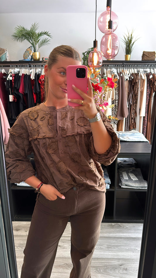 Blouse Flower Choco