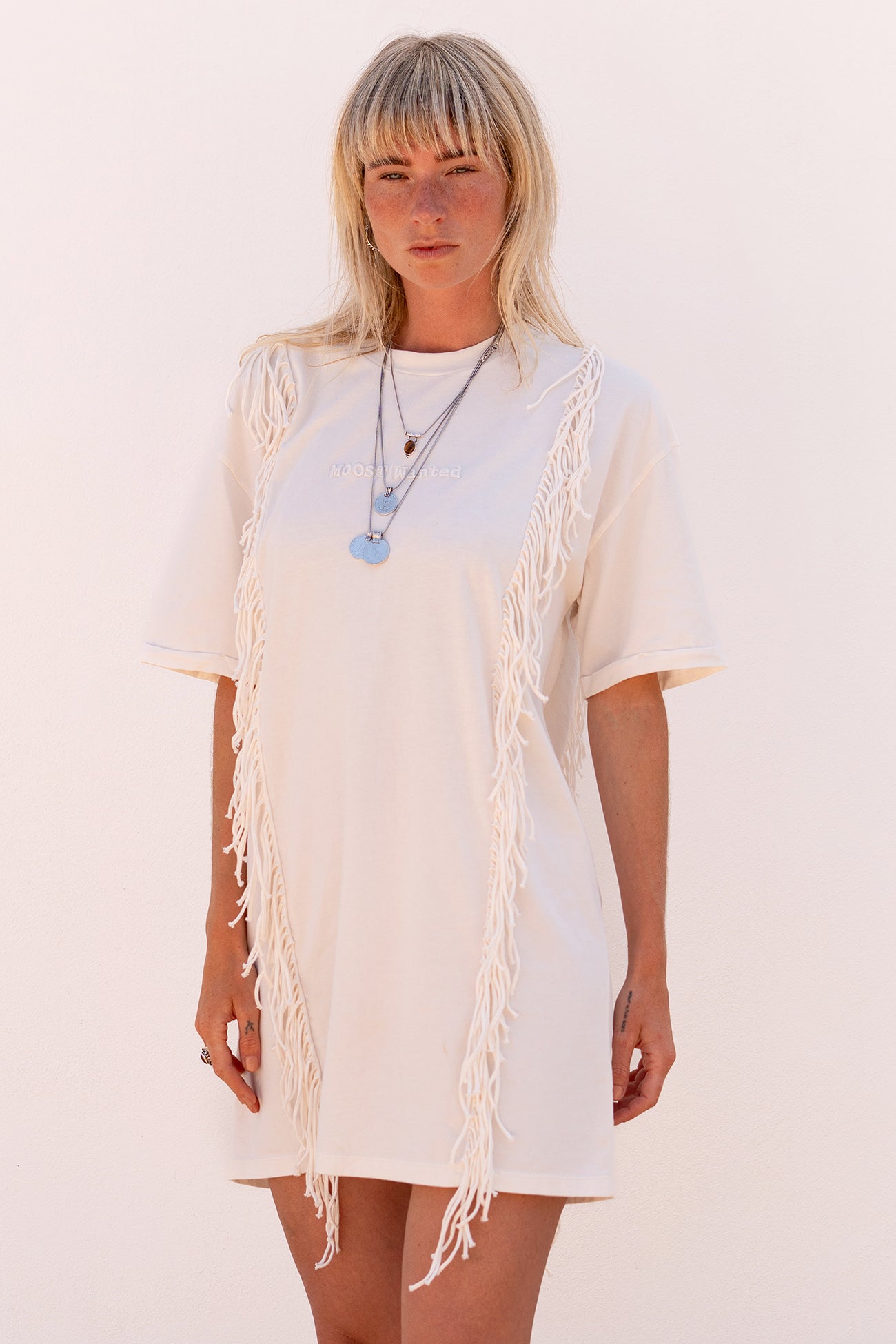 Nicole Fringe Dress Off White Moost Wanted