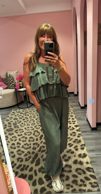 Amara Two Piece Set Army