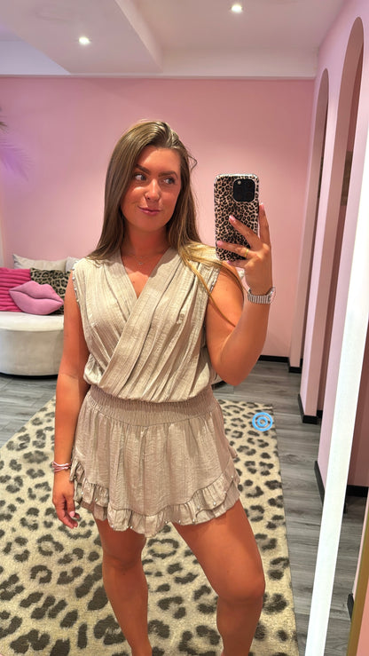 Loua Playsuit Studs Taupe