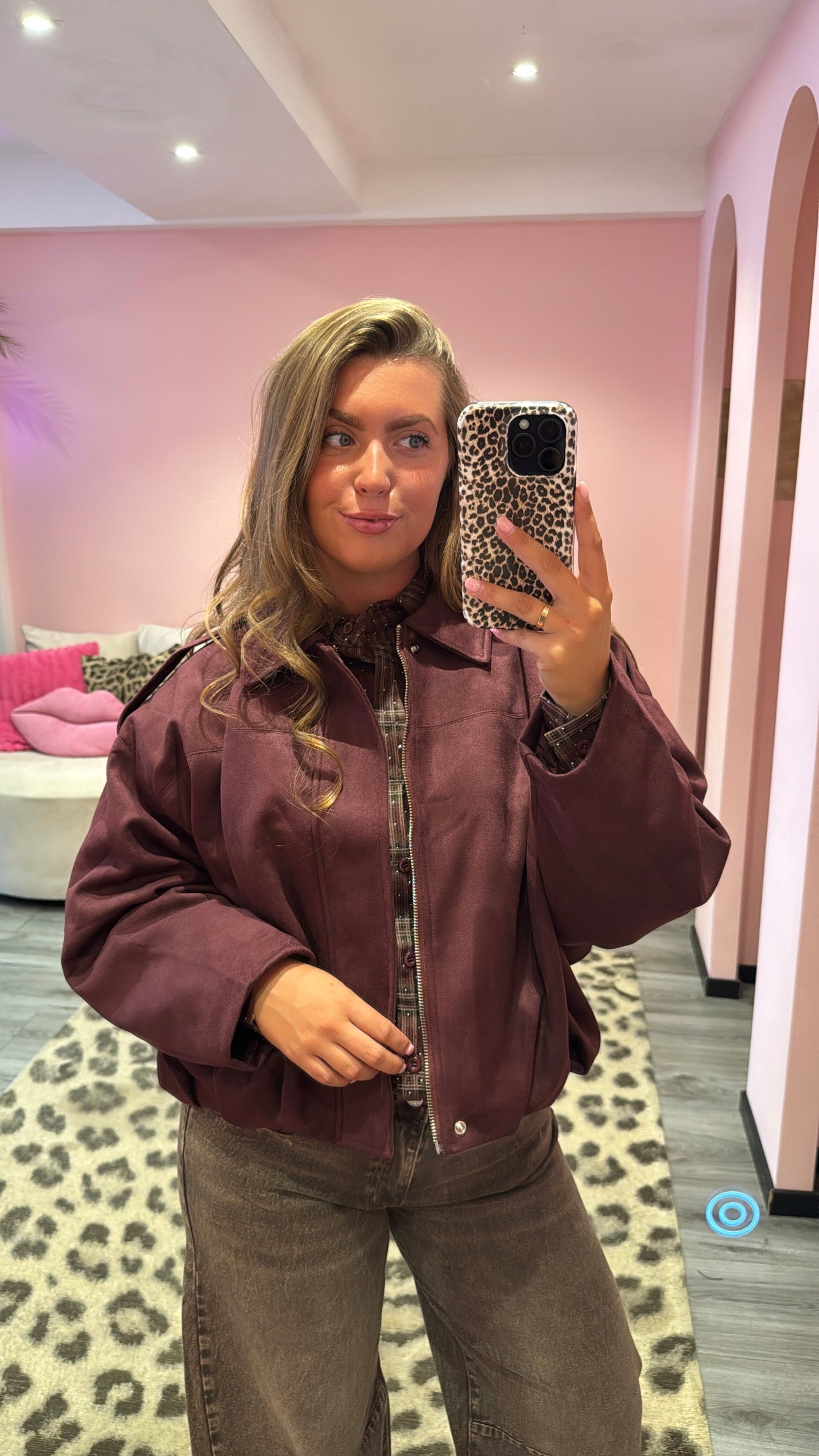Sage Suedine Jacket Aubergine/Bordeaux
