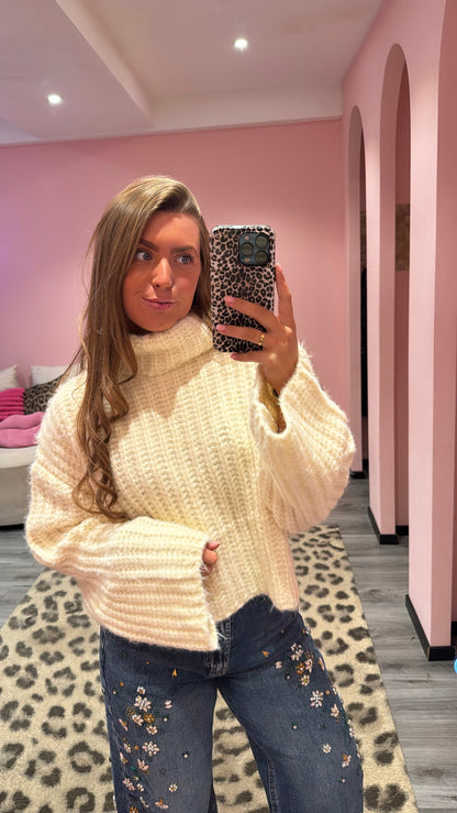 Cozy Cable Col Crème 9039