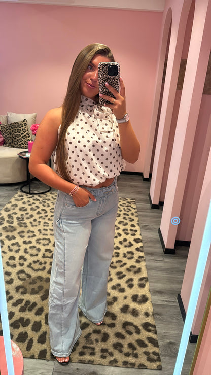 Queen Hearts Jeans Wide Leg Soft 10019