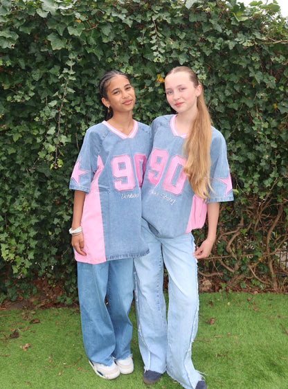 Denim Jersey Roze