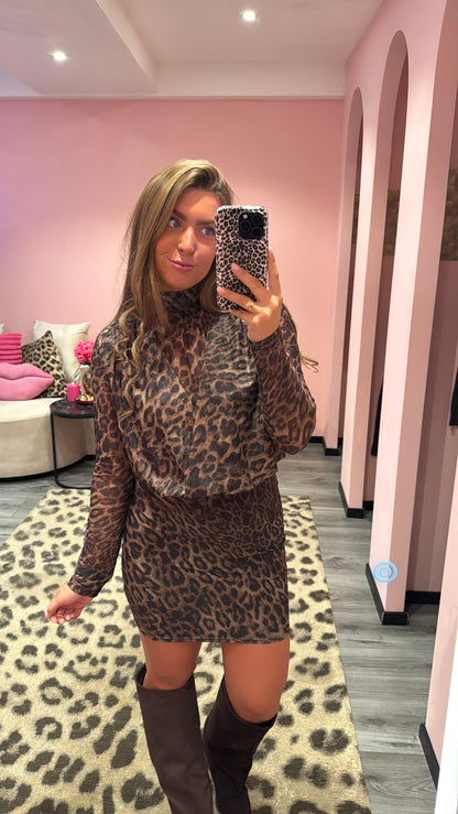 Glamour Night Dress Leopard