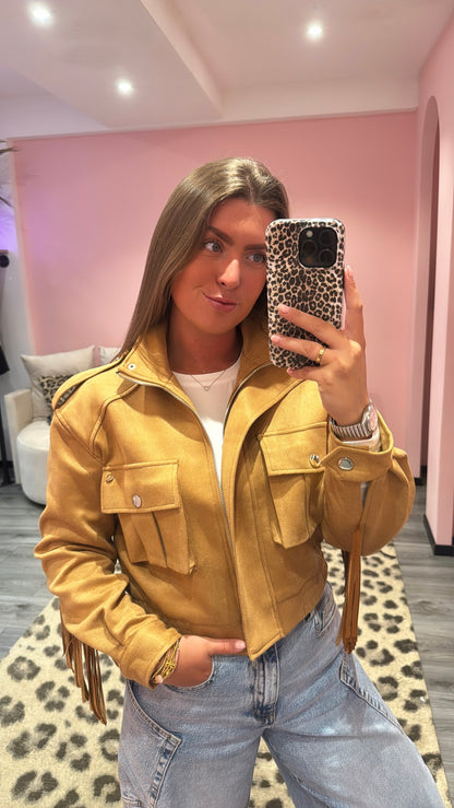 Ambika Fringe Jasje Cognac