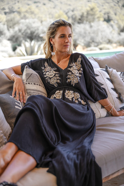 Dress Mireya Rosas Zwart Ibzmode