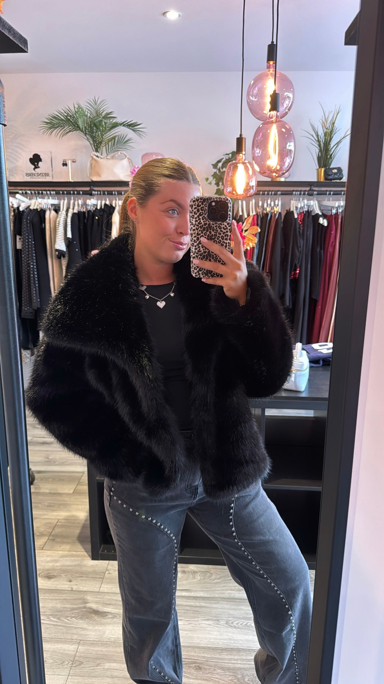 Faux Fur Jasje Zwart