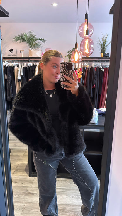 Faux Fur Jasje Zwart
