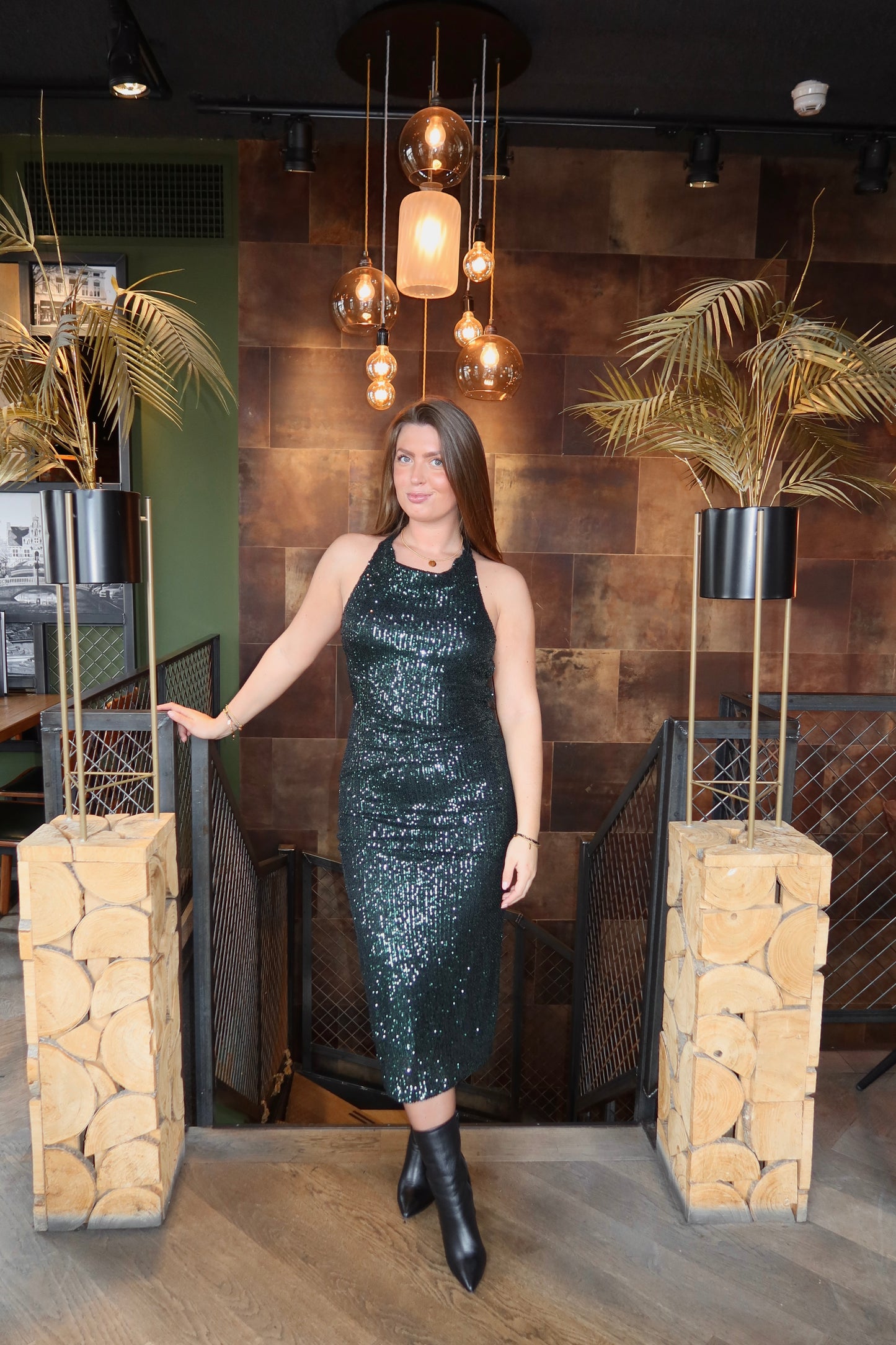 Paillet Glitter Jurk Evy Groen