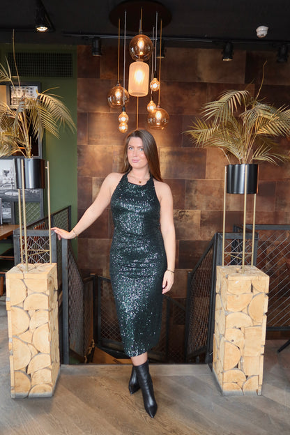 Paillet Glitter Jurk Evy Groen