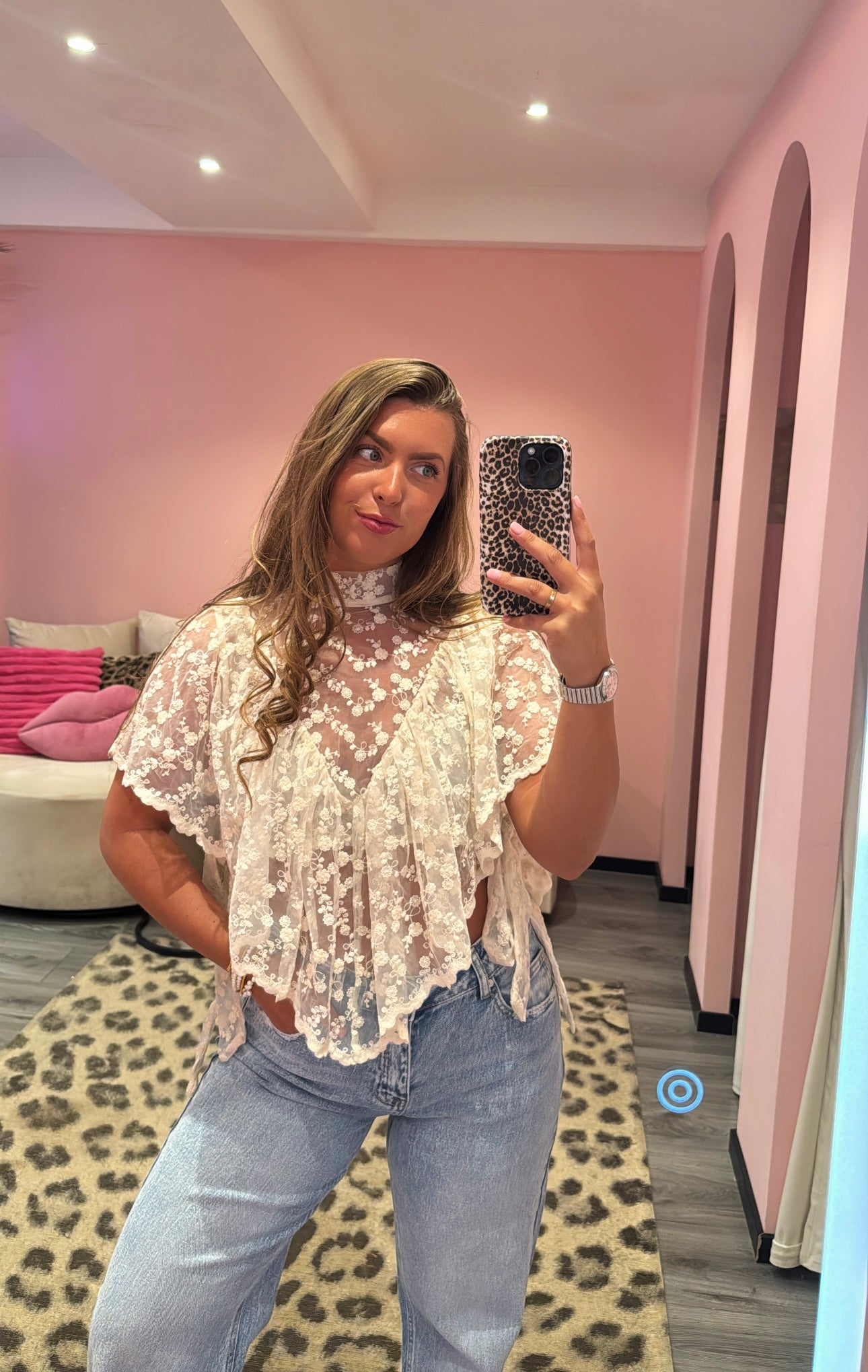 Boho Chic Lace Top Beige