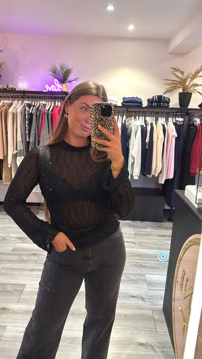 Sparkle Top Zwart