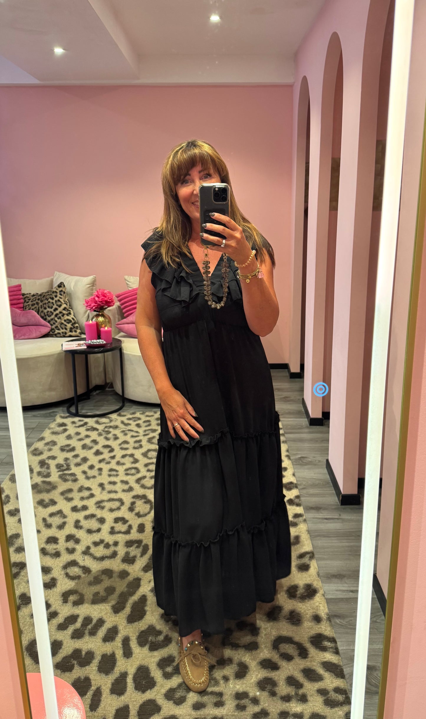 Ruffle Romance Jurk Zwart