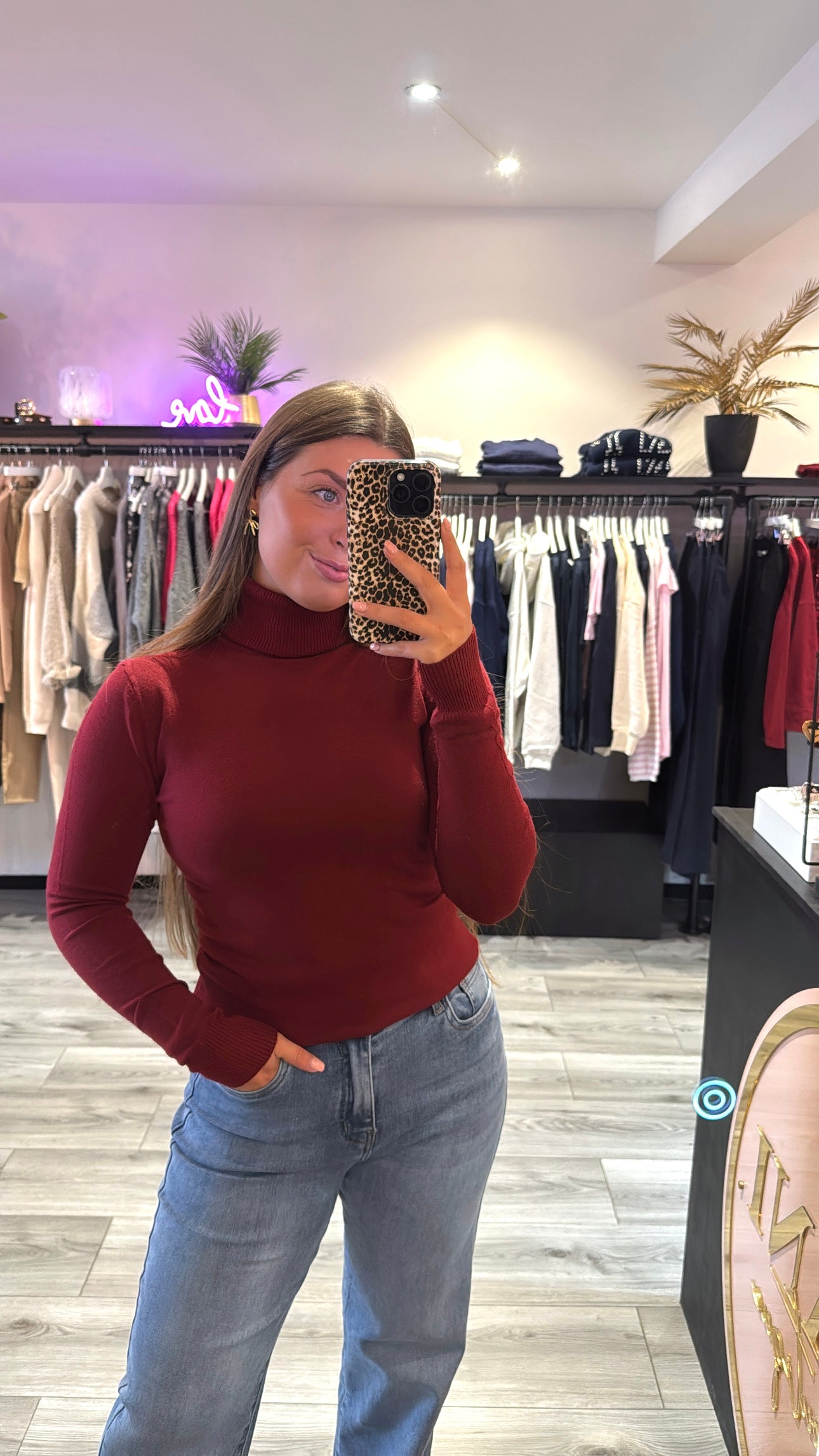 Perfect Basic Col Bordeaux