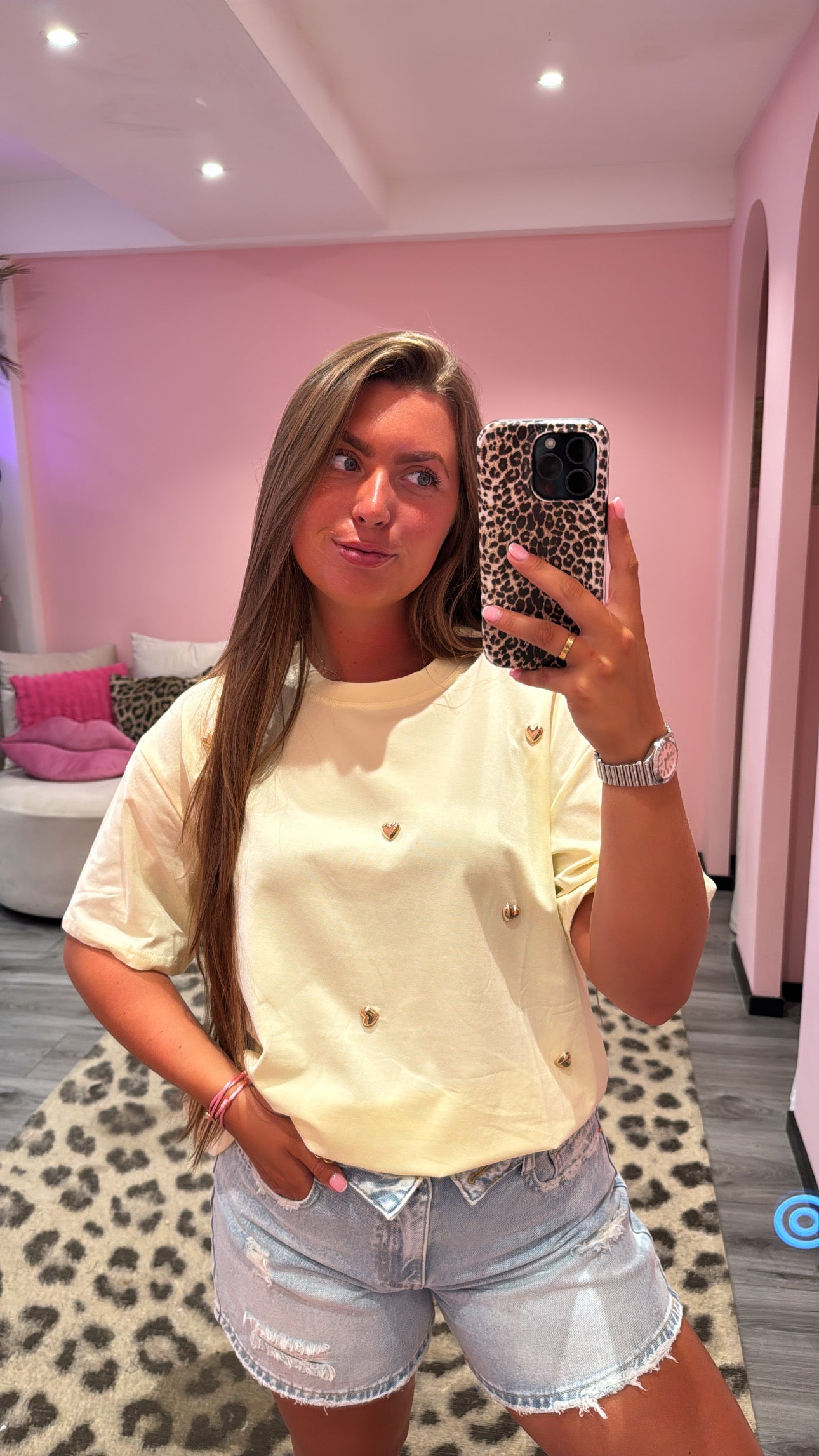 Golden Hearts T-Shirt Geel