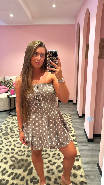 Playsuit Dots Taupe