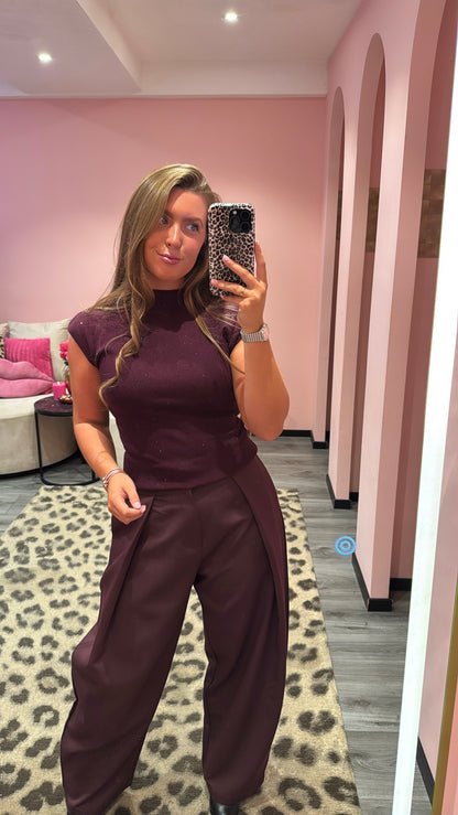 Pantalon Noémi Aubergine 8106