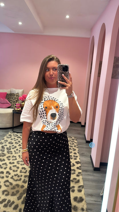 T-Shirt Dog Zwart/Wit