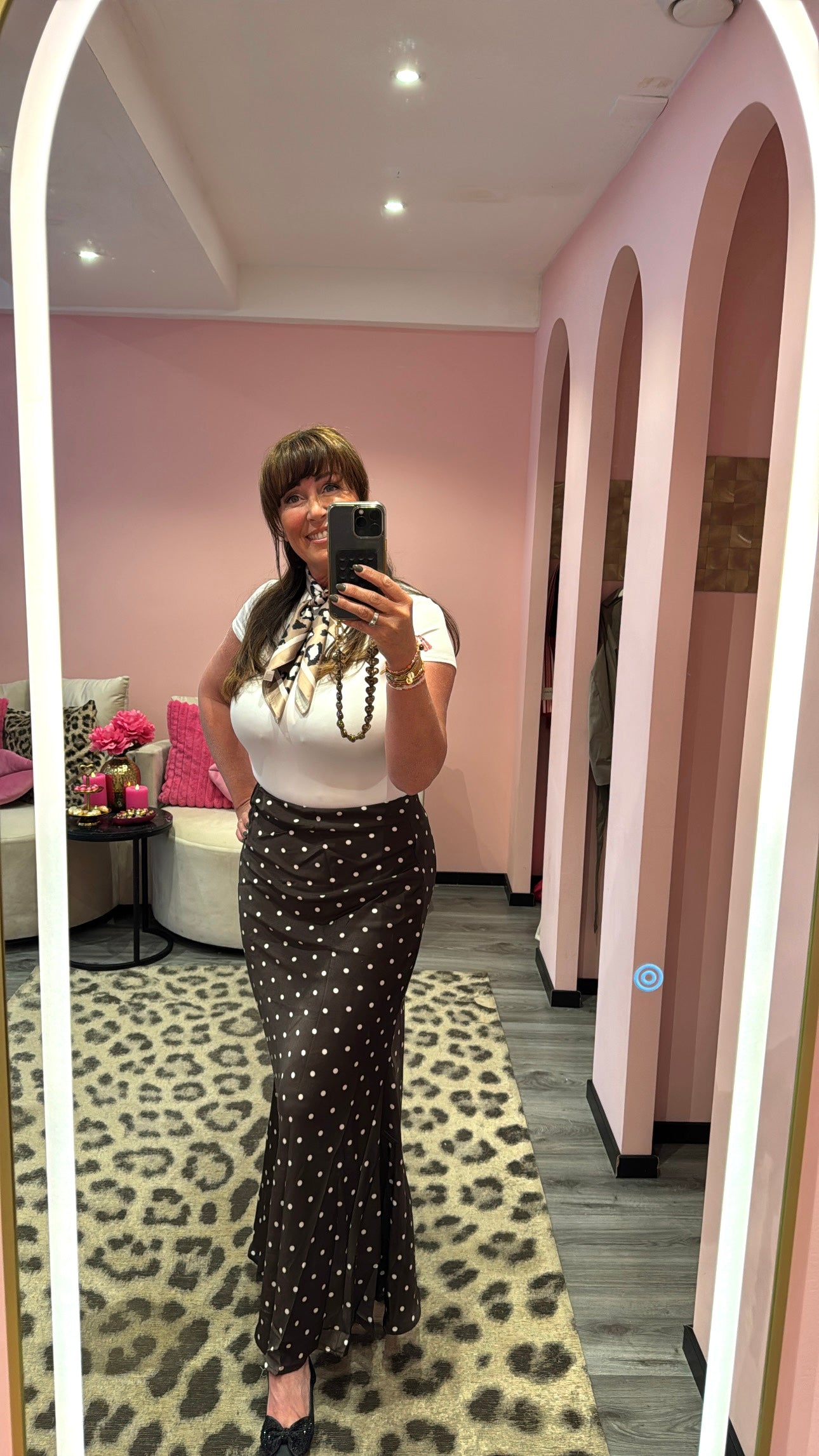 Polka Dots Skirt Bruin/Wit