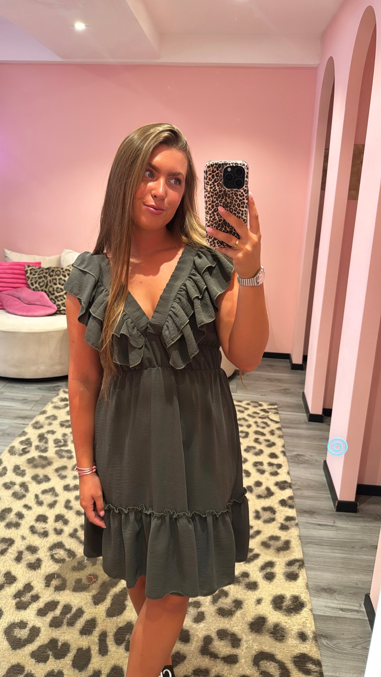 Ruffle Romance Jurkje Army Groen