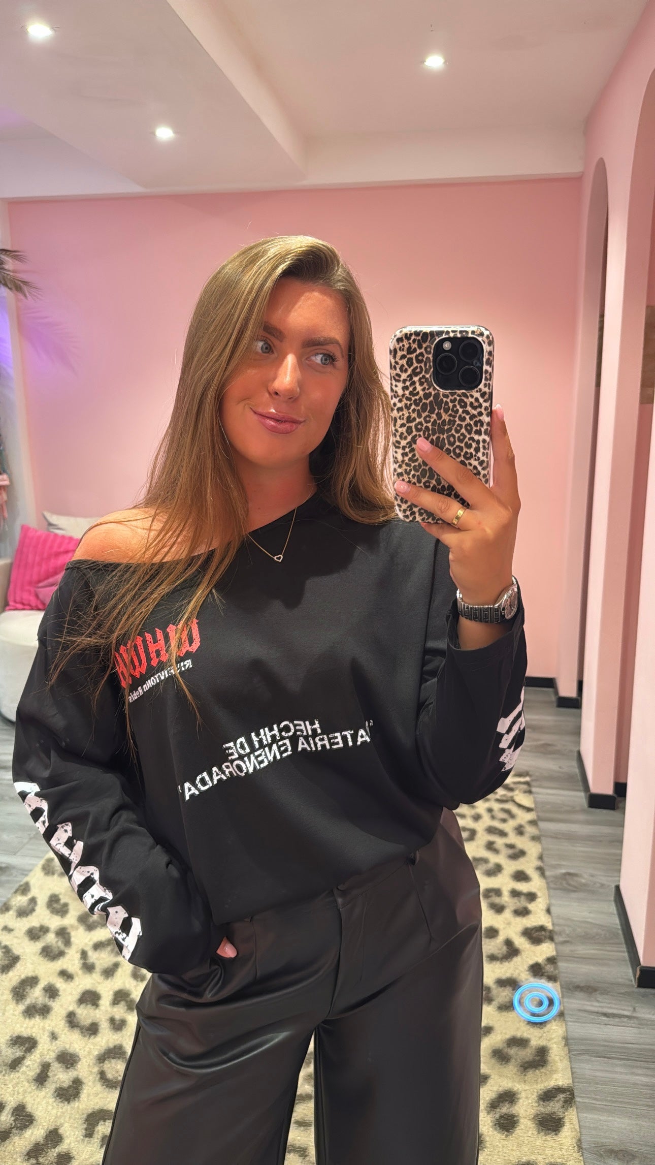 Off Shoulder Longsleeve Zwart