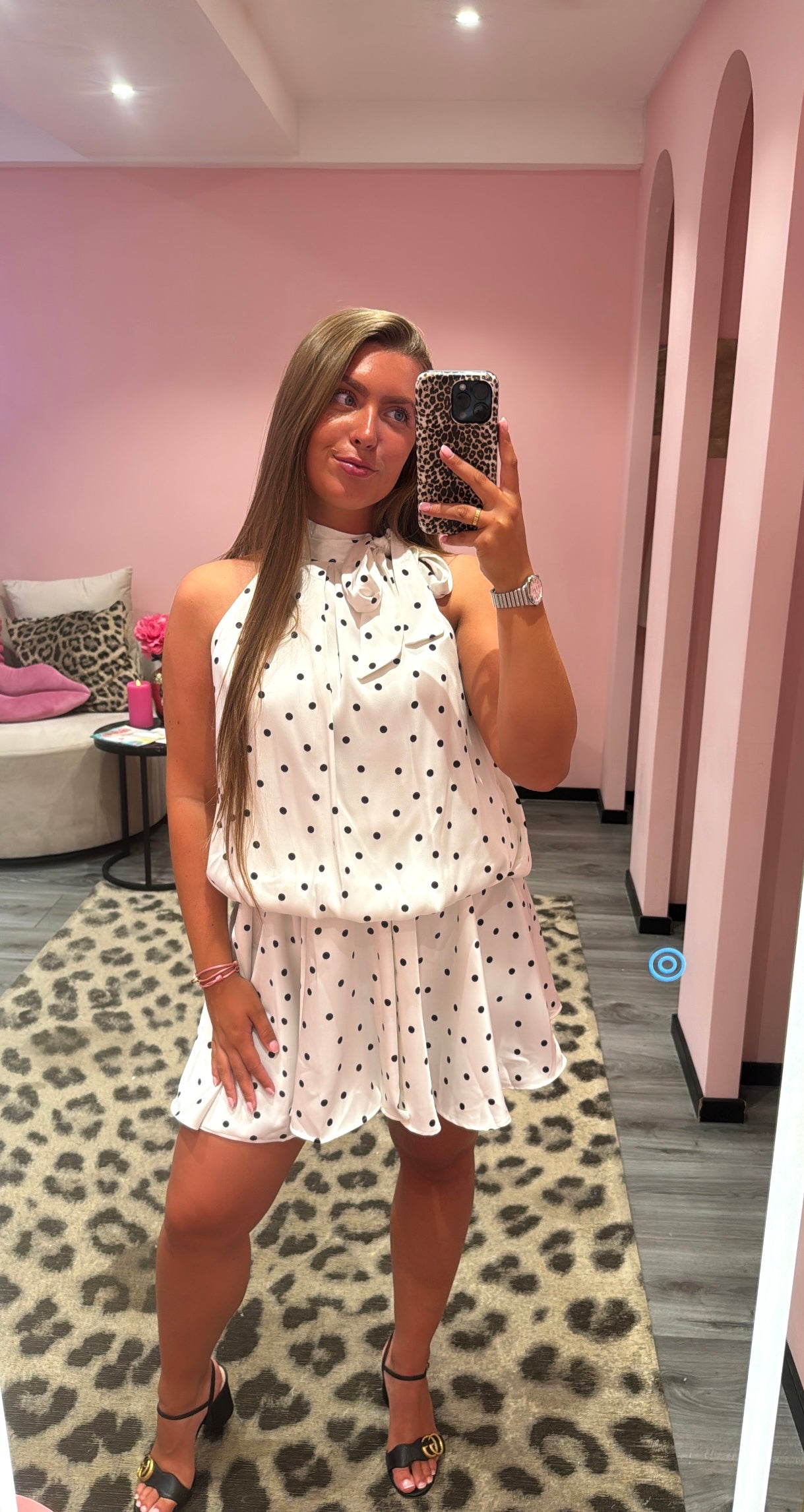 Polka Dots Jurkje Wit/Zwart
