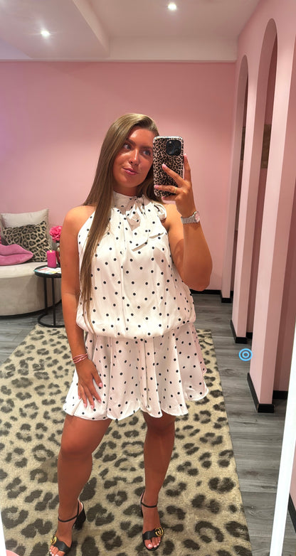 Polka Dots Jurkje Wit/Zwart