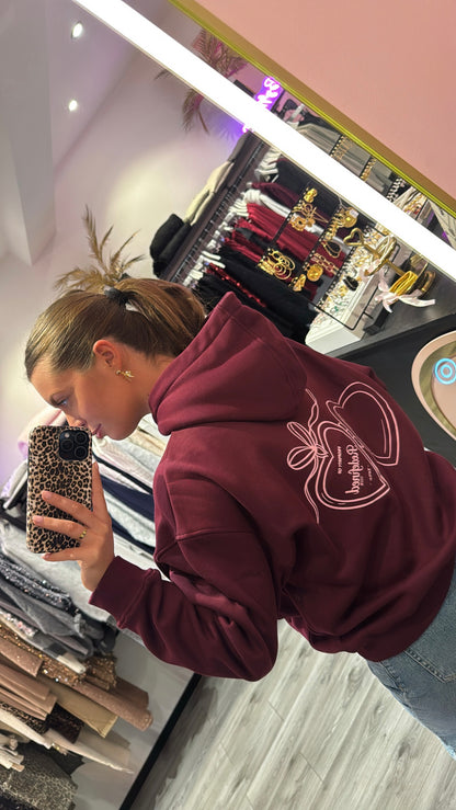ByMila Heart Hoodie Burgundy Redefined