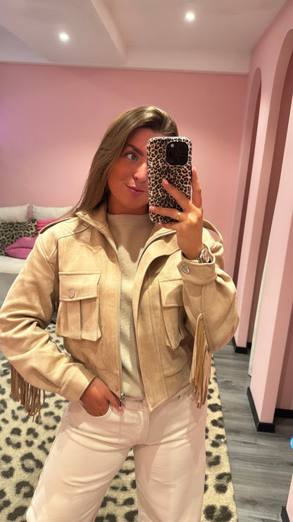 Ambika Fringe Jasje Beige