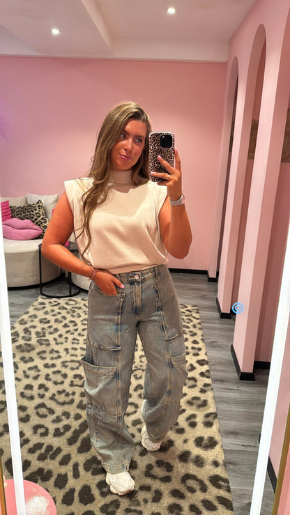 Queen Hearts Cargo Pocket Jeans 3938