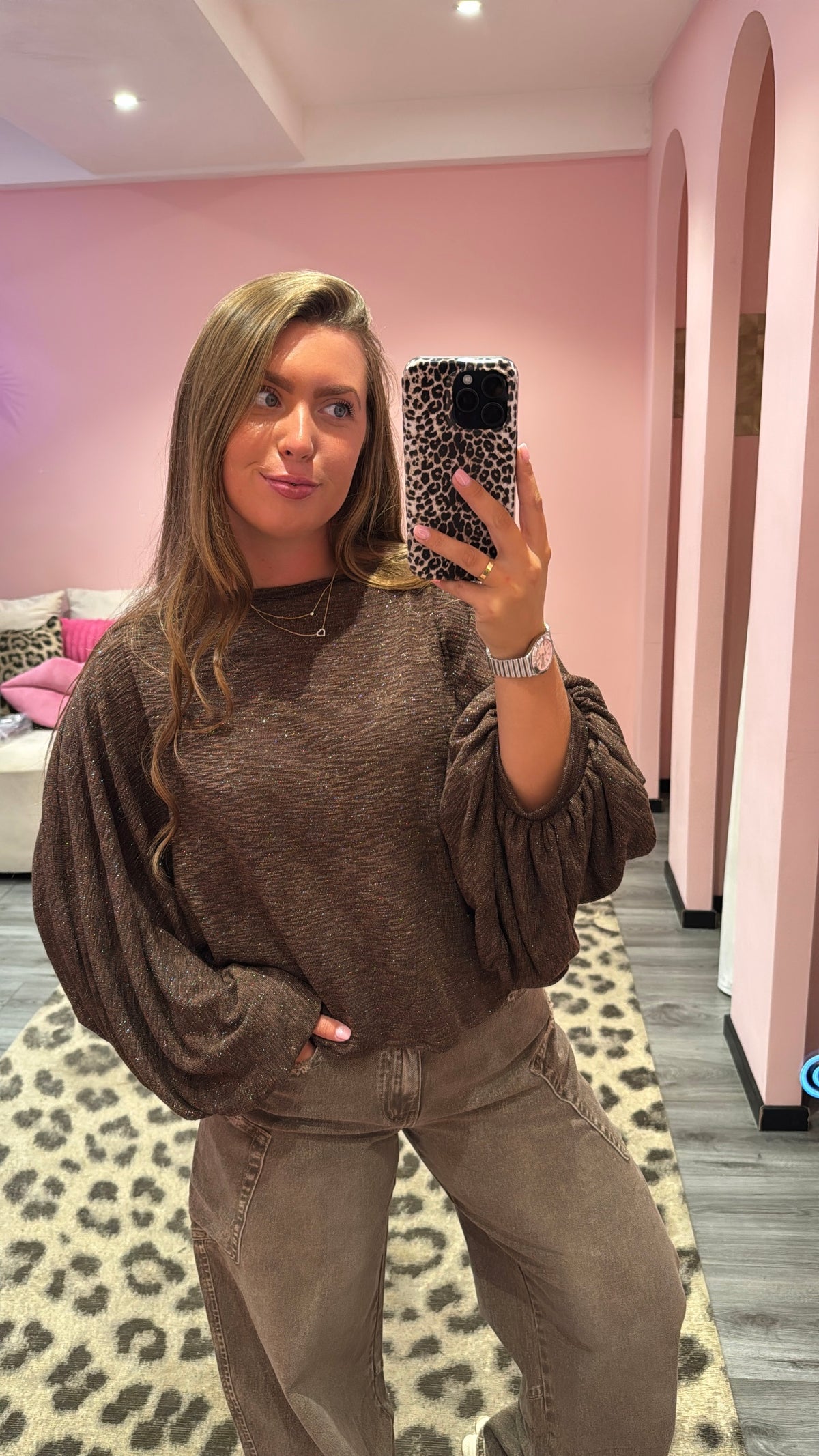 Lurex Top Faye Bruin 3756