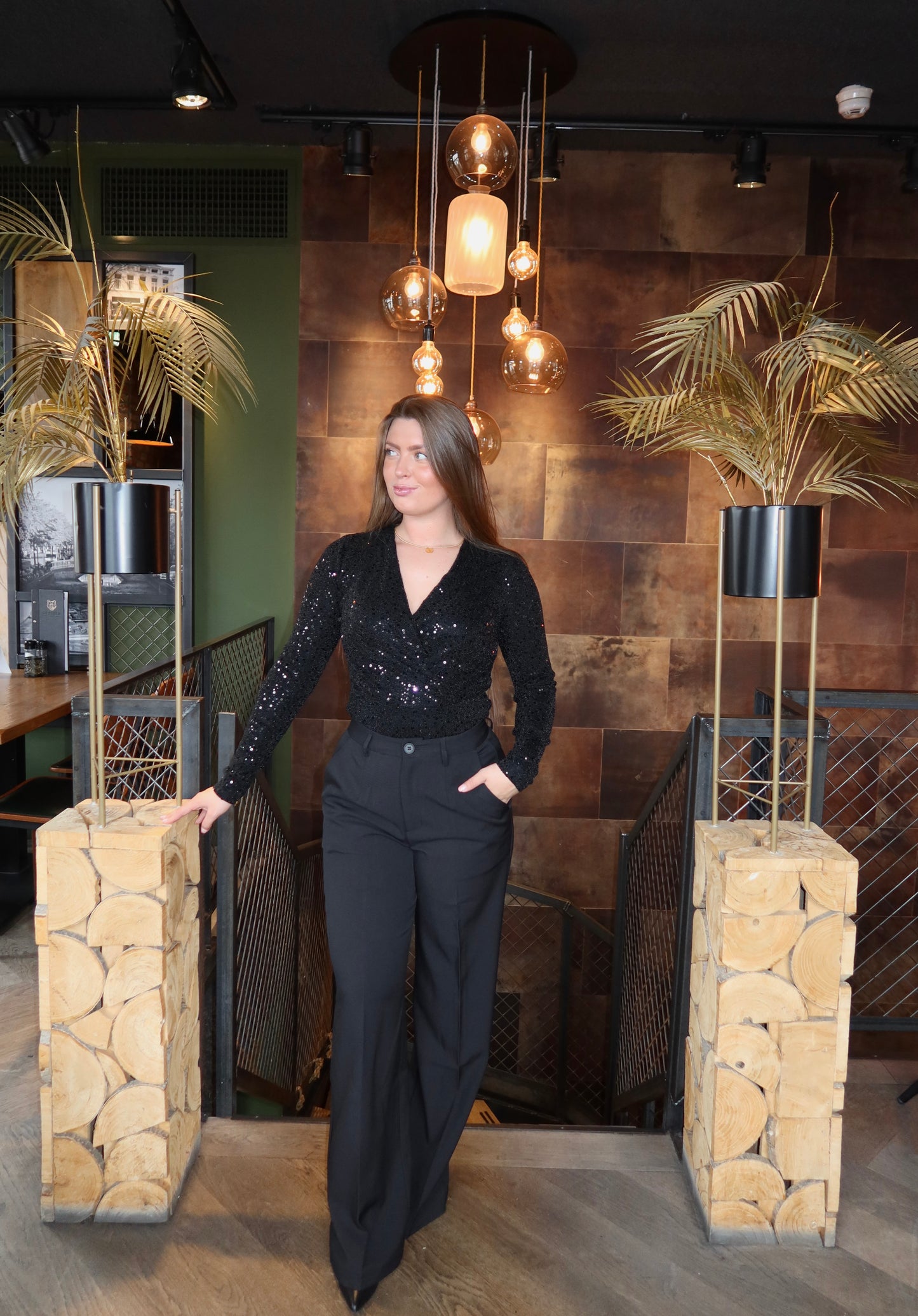 Glitter Lurex Body Zwart