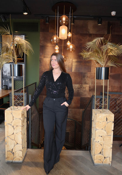 Glitter Lurex Body Zwart