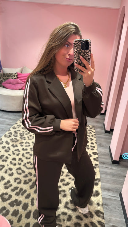 Everyday Chic Jogger Set Brown/Pink