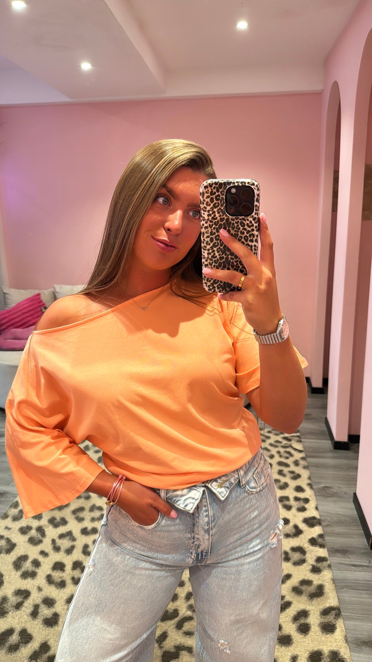 Off Shoulder Top Peach