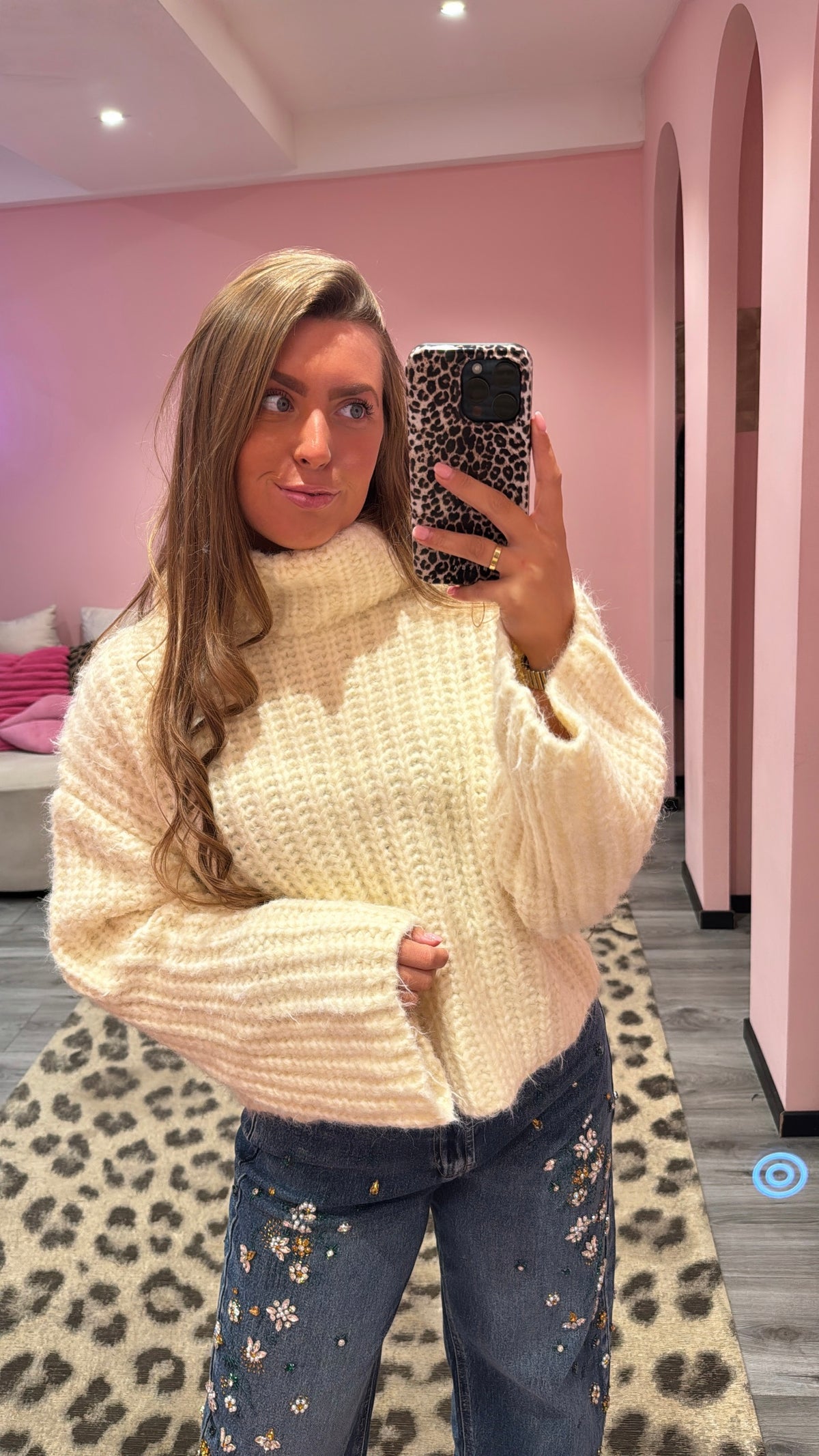 Cozy Cable Col Crème 9039