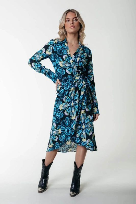 Colourful Rebel Lea Flower wrap dress 