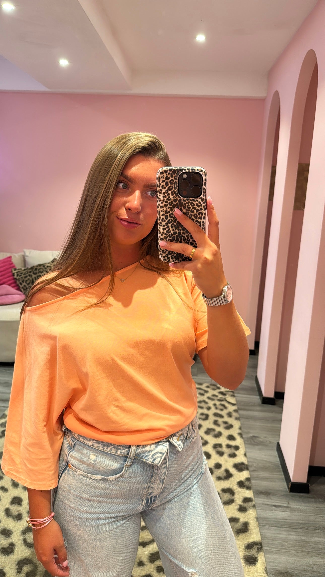 Off Shoulder Top Peach
