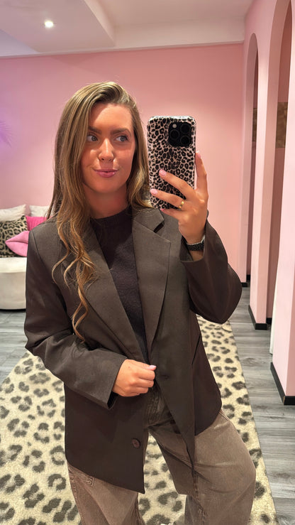 Luxe Blazer Strass Bruin