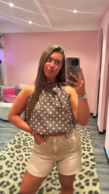 Taupe Short Strass 1168