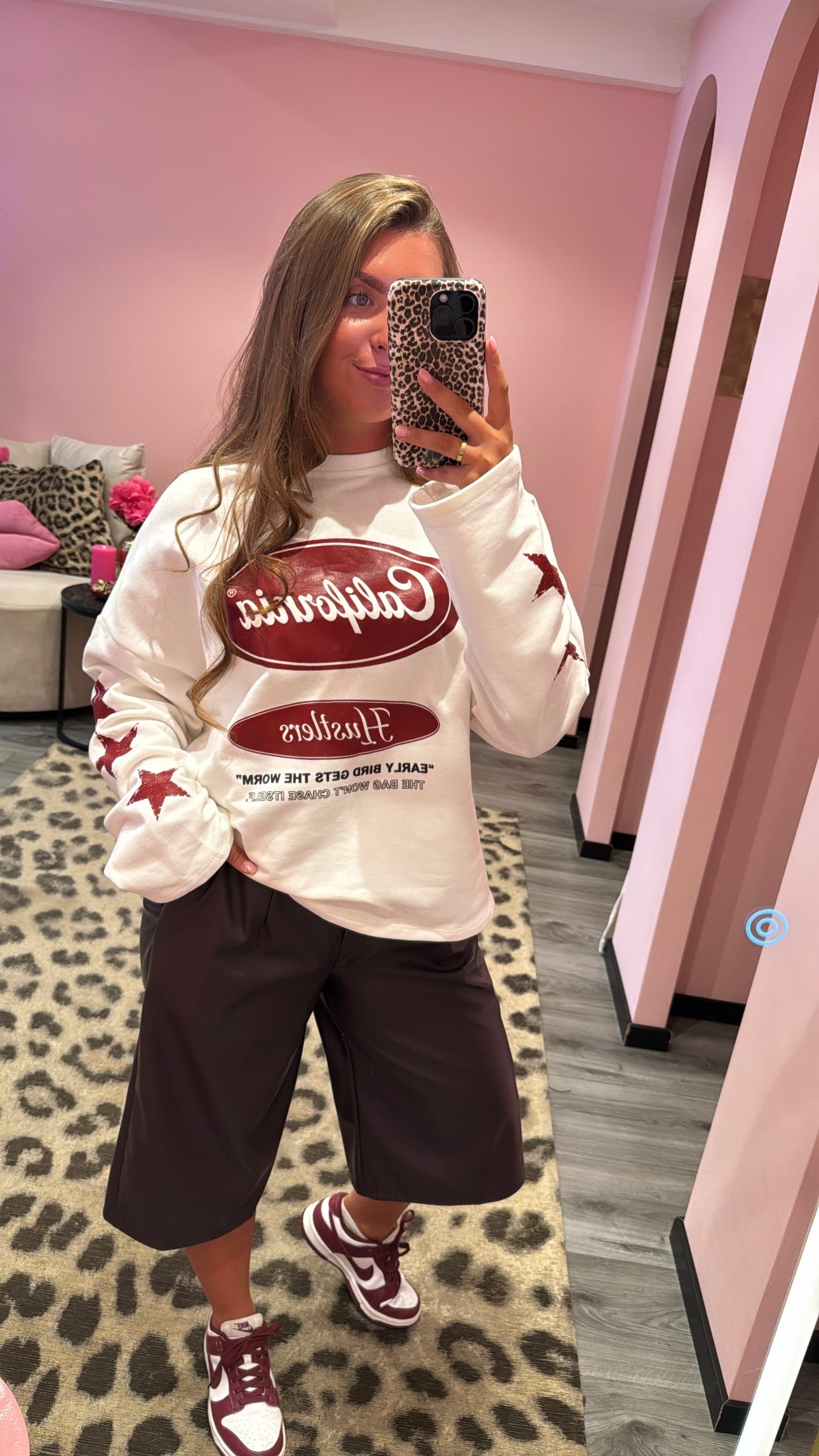 California Star Longsleeve Off White/Bordeaux