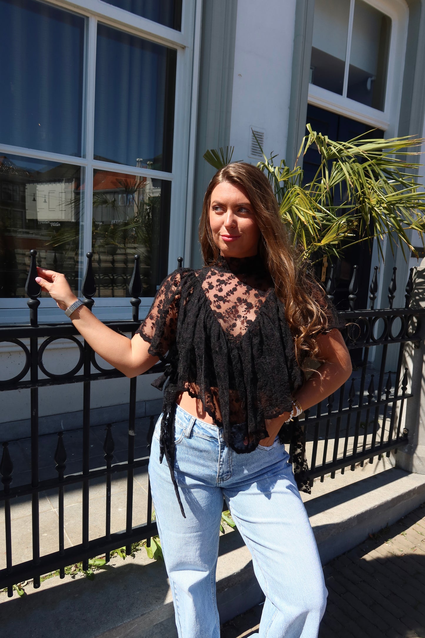 Boho Chic Lace Top Zwart