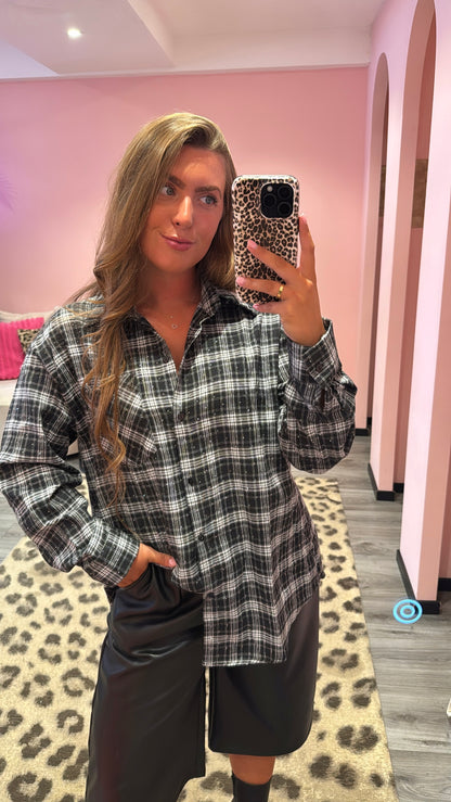 Bobby Flannel Sparkle Blouse Zwart