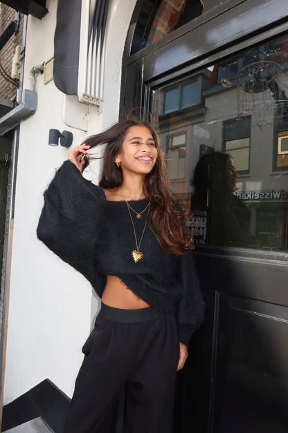 Fluffy Sally Sweater Zwart ByMila